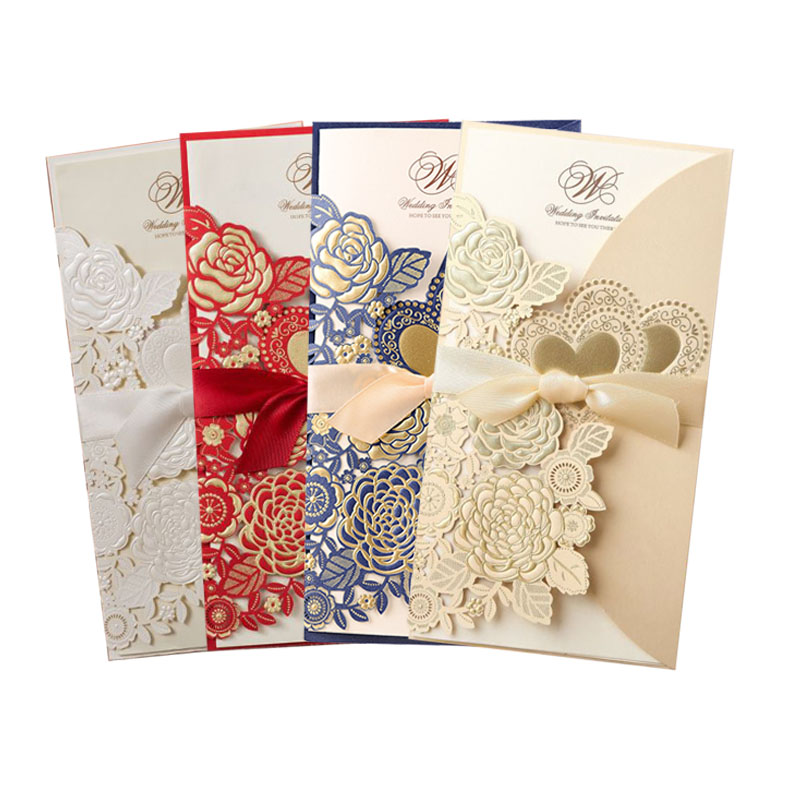 Wedding Supply Business - 5/10Pcs Laser Gesneden Trouwkaarten Kaart Liefde