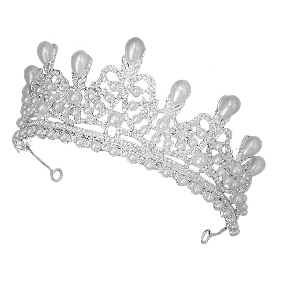 Wedding Supply Store - Bruidstiara met strass steentjes en parels,