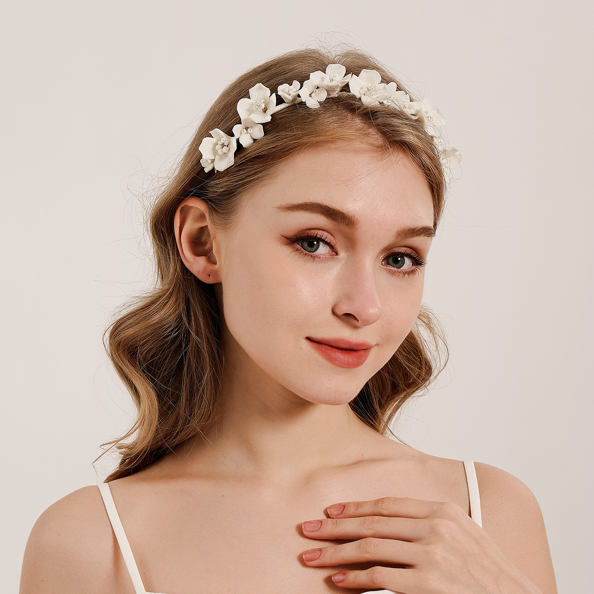 Wedding Supply Store - Efily Bruid Witte Bloem Haarhoepel Fee