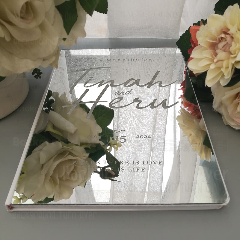Wedding Supply List - Gepersonaliseerd gastenboek voor bruiloften, rustiek spiegelgravure,