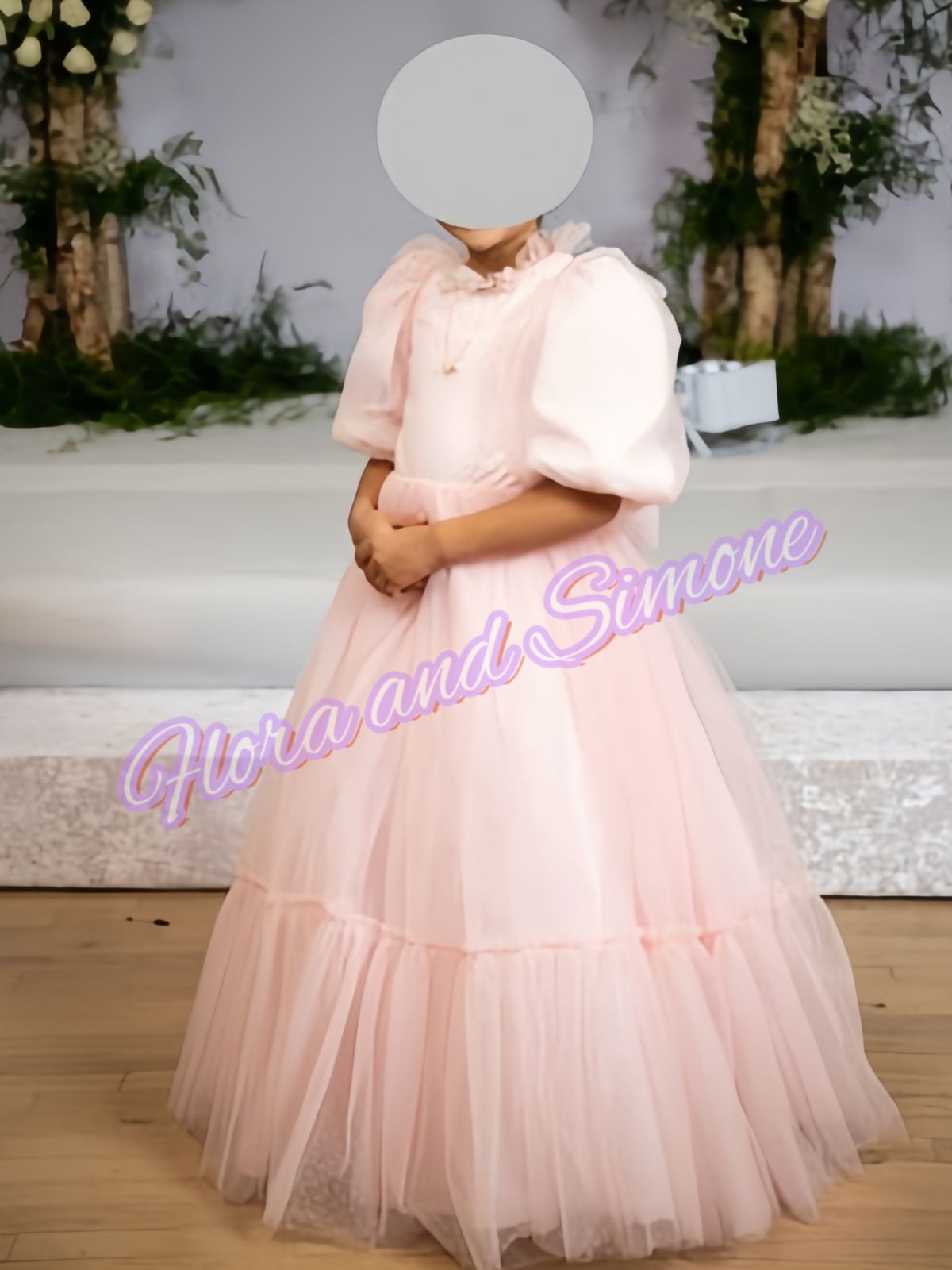 Bridal Sash Ribbon - Roze halve mouwen kanten chiffon bloemenmeisjesjurk