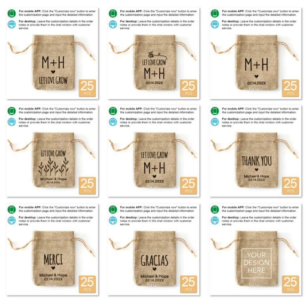 25PCS-gepersonaliseerde jute b - Wedding Supply List recensie en prijs