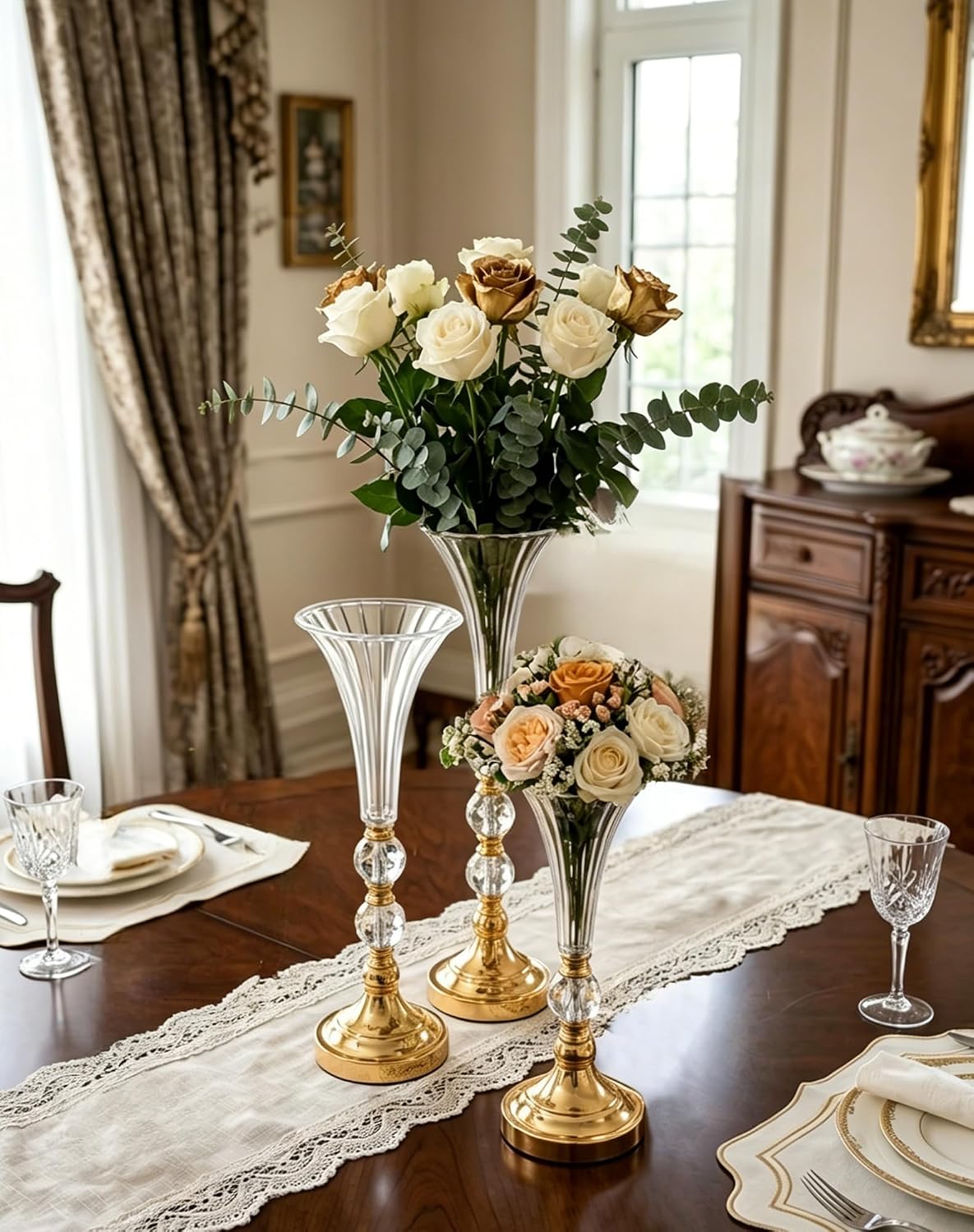 Set van 3 gouden acryl trompet - Centerpiece Vase Tall recensie en prijs