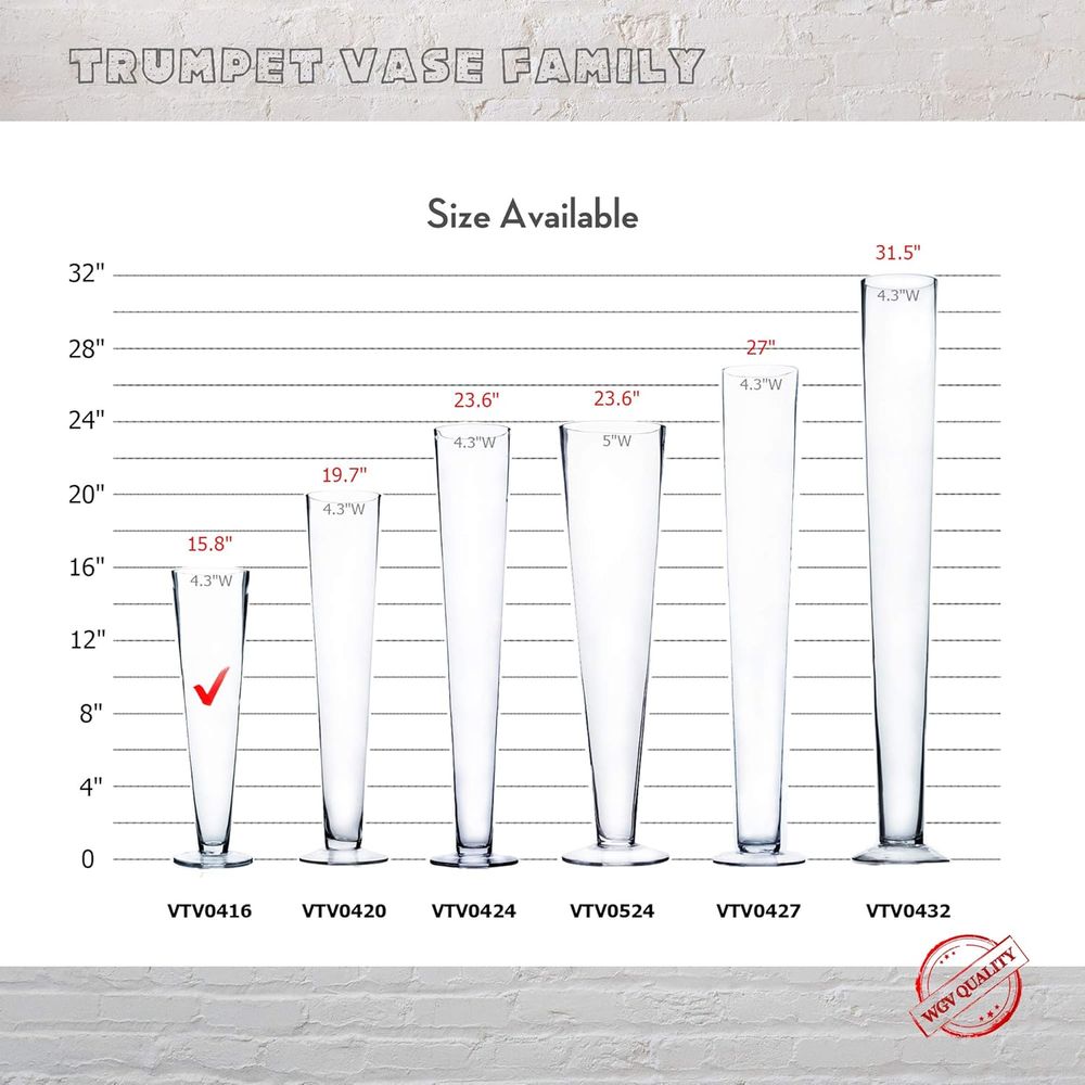 WGV Trompet Glazen Vaas Bulk,  - Centerpiece Vase Tall recensie en prijs