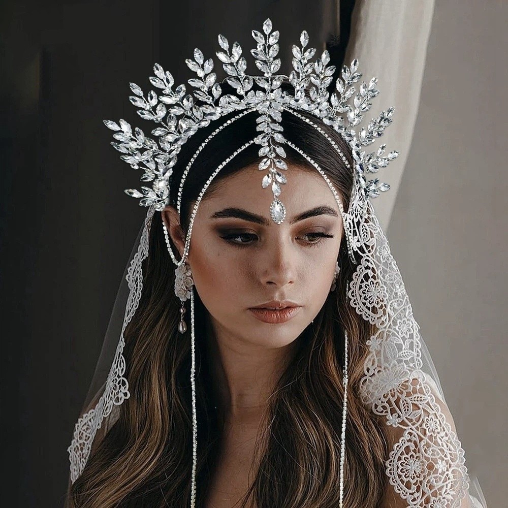 Luxe rode bruidskroon met stra - Wedding Supply Store recensie en prijs