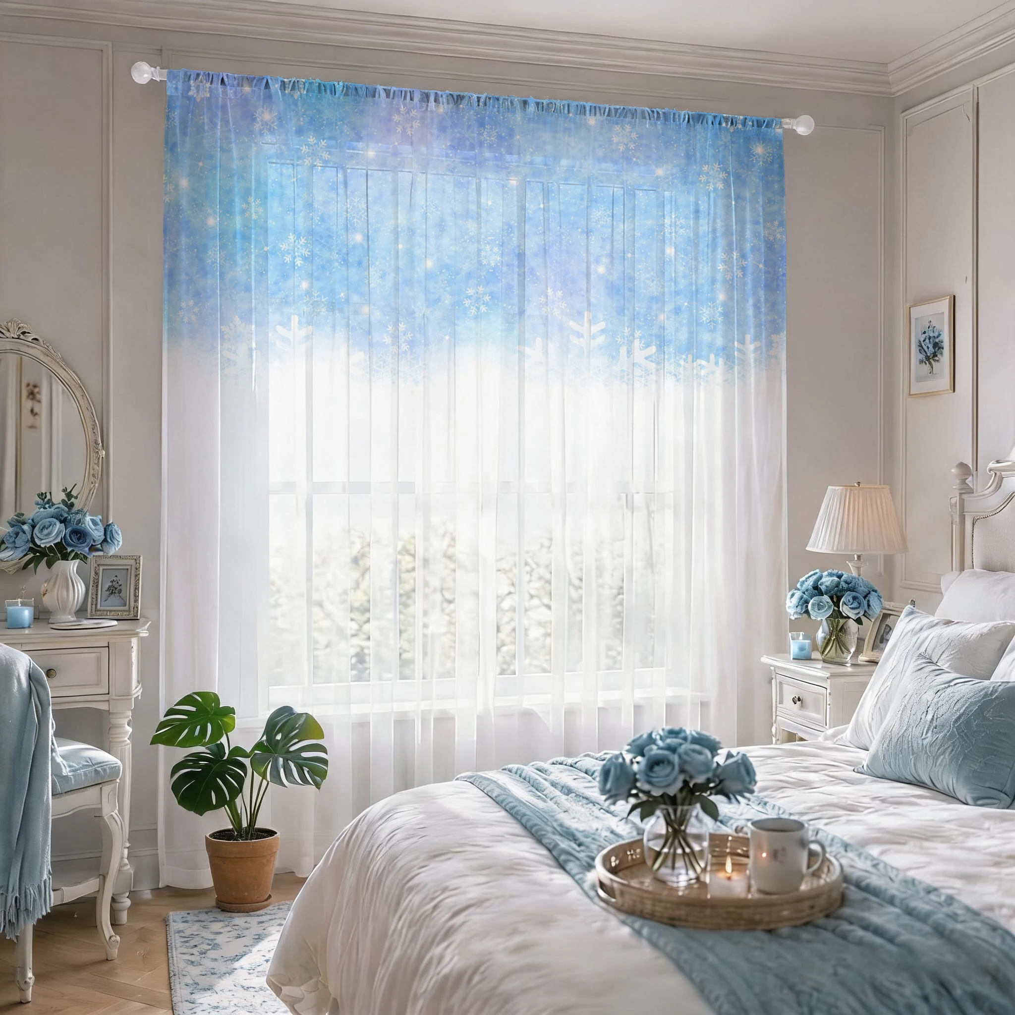 Floral Gradient Sheer Curtain, - Good Floral & Wedding Decor Supply recensie en prijs